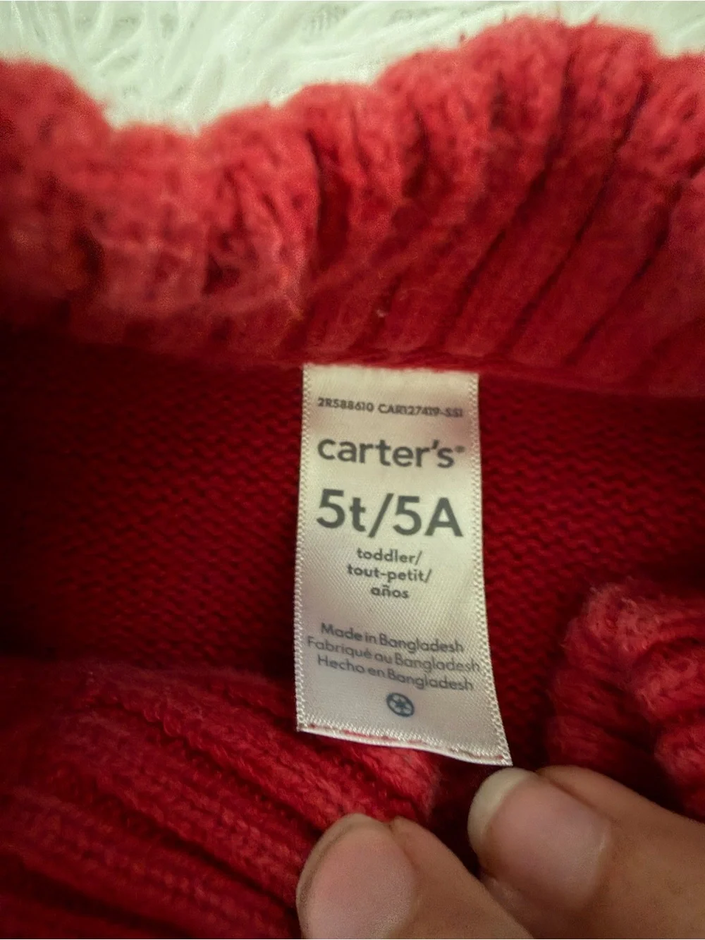 Carter's 5T Boys 100% Cotton Sweater Bundle Red Brown Shawl Collar